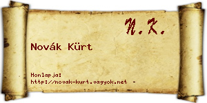 Novák Kürt névjegykártya